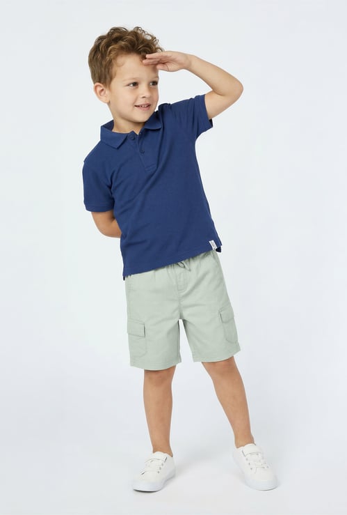 Boys Solid Polo T-shirt