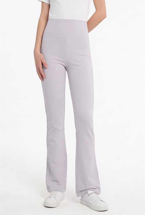 Girls Solid Flared Leggings