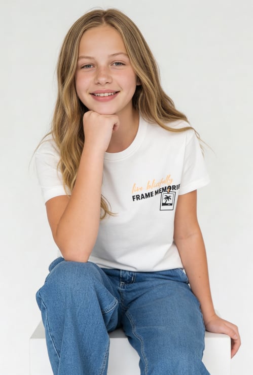 Girls Back Print T-shirt