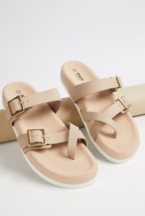 Women One-Toe Flats with Tang Buckle