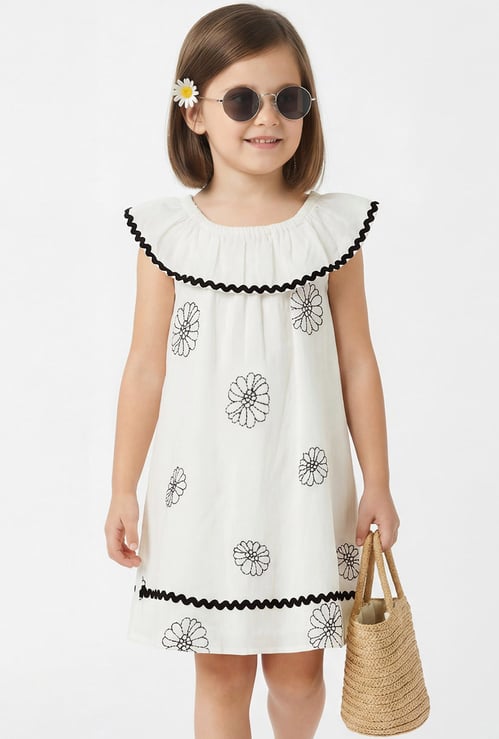 Girls Embroidered A-line Dress