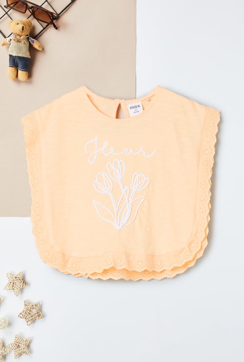 Girls Embroidered Poncho Top
