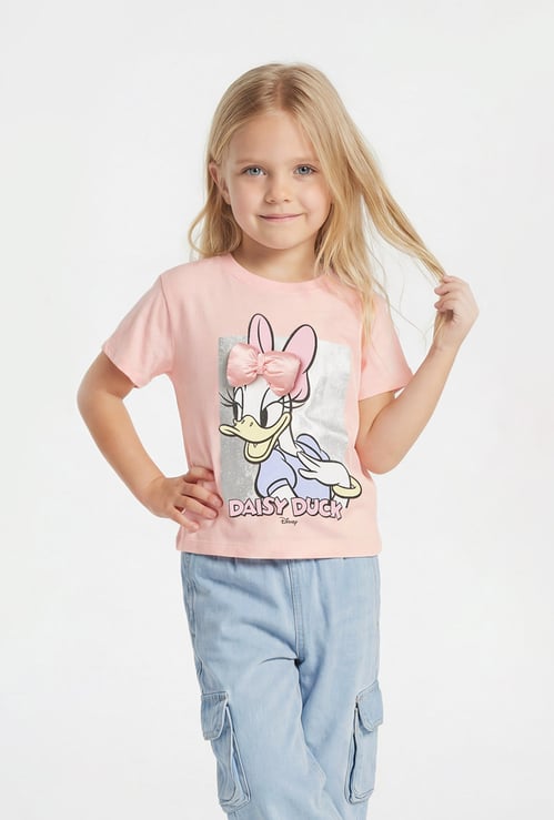 Girls Daisy Duck T-shirt with Bow Applique
