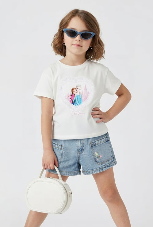 Girls Frozen Print T-shirt
