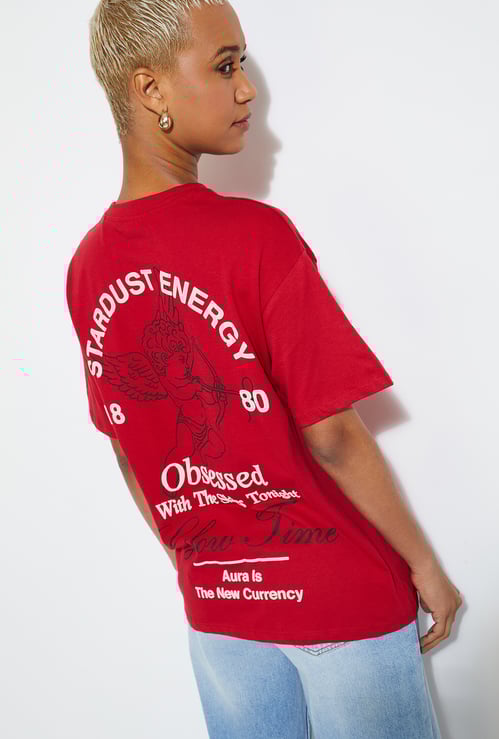 ALAYA F X URB_N Women Printed Oversized T-shirt