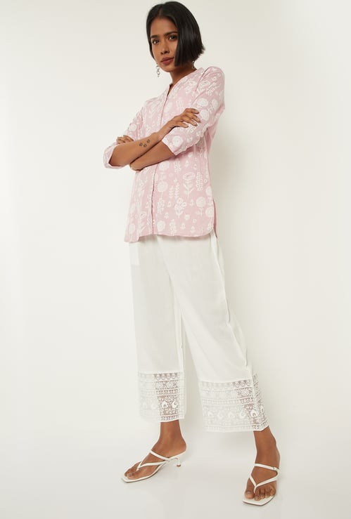 Women Lace Hem Palazzos