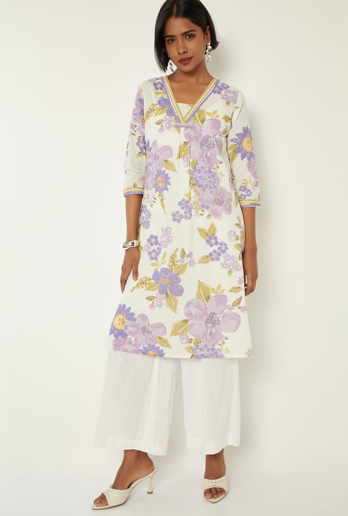 Women Floral Print Straight Kurta
