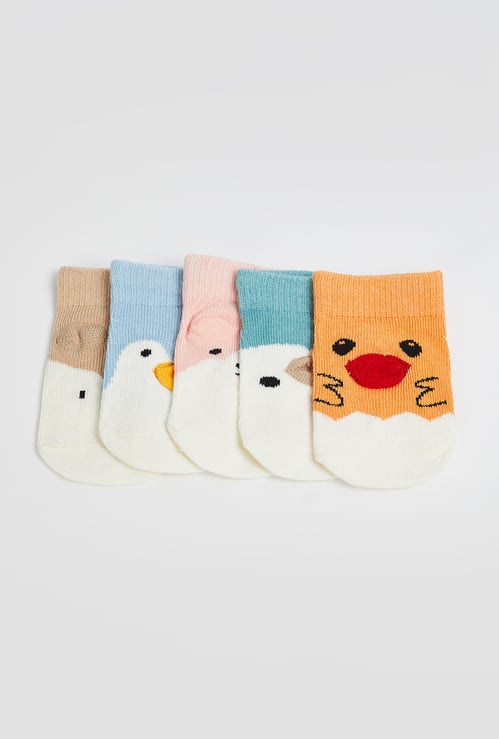 Girls Printed Ankle Length Socks - Pack of 5