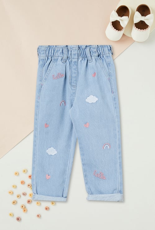 Girls Embroidered Jeans