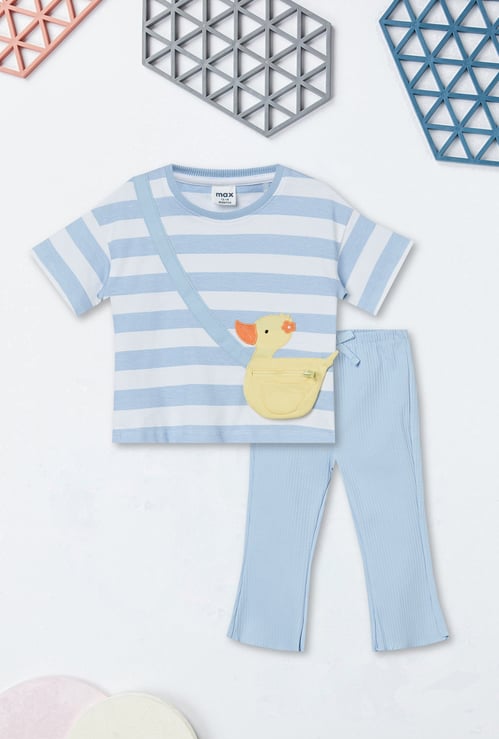 Girls Knit Flared Pants Set