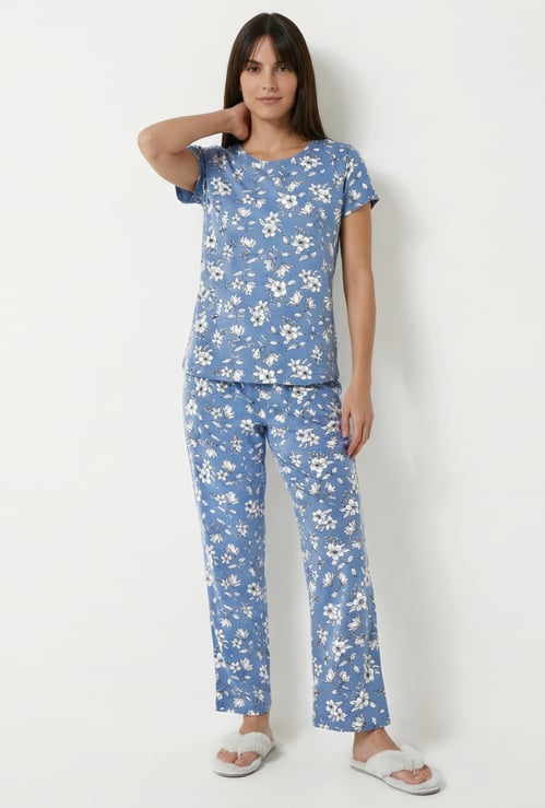 Women Floral Print PJ Set