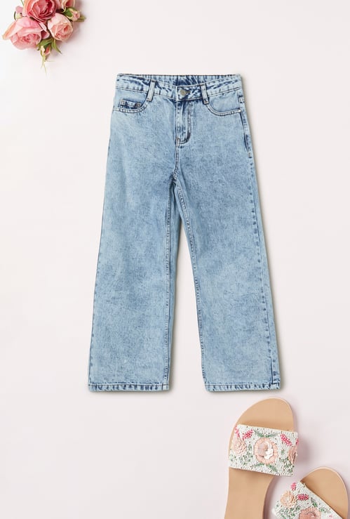 Girls Washed WideLeg Jeans
