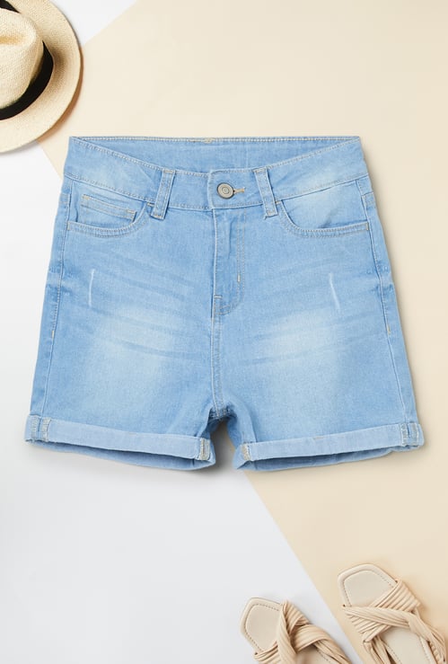 Girls Washed Denim Shorts