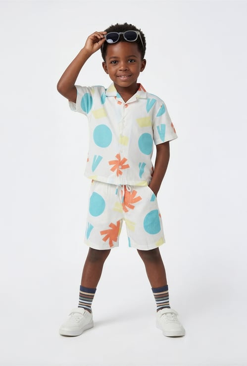 Boys Printed Shorts Set