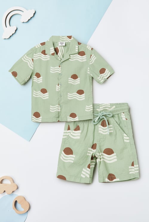 Boys Printed Shorts Set
