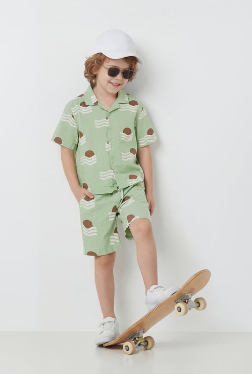 Boys Printed Shorts Set