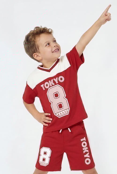 Boys Colourblock Shorts Set