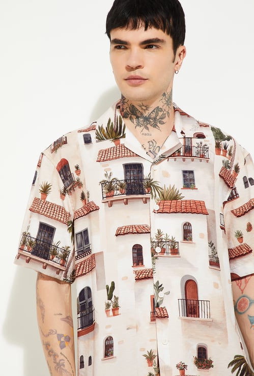 URB_N Men Printed Relaxed Fit Resort Shirt
