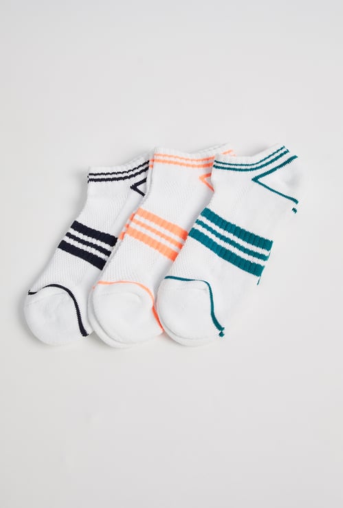 Men Striped Ankle Length Socks - Pack of 3