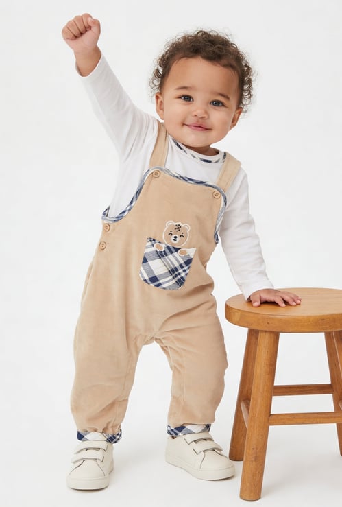 Boys Corduroy Dungaree with T-shirt