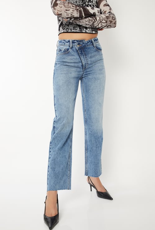 Women Washed Straight Jeans