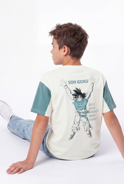 Boys Oversized Goku Printed T-shirt