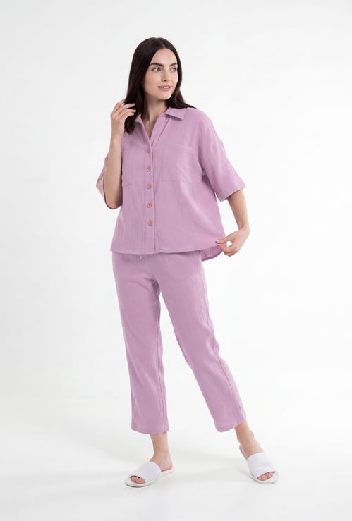 Women Solid PJ Set