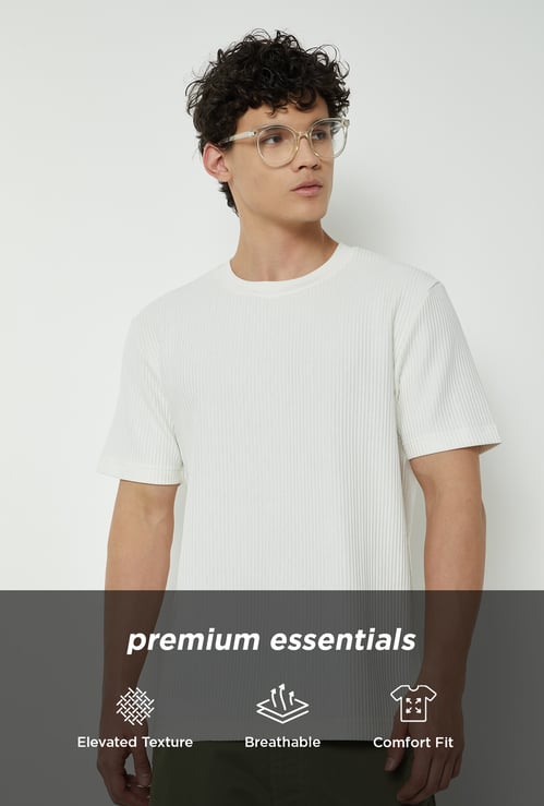 Men Structured Regular Fit T-Shirt
