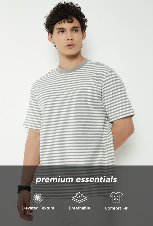 Men Structured Striped T-Shirt