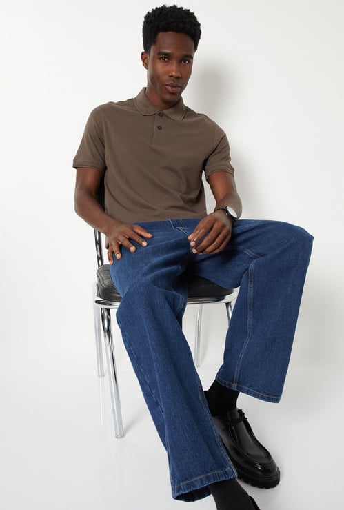 Men Solid Polo T-shirt