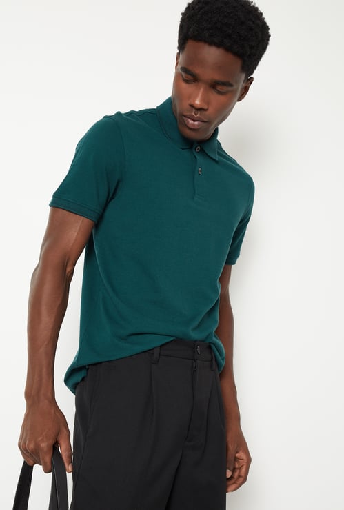 Men Solid Polo T-shirt