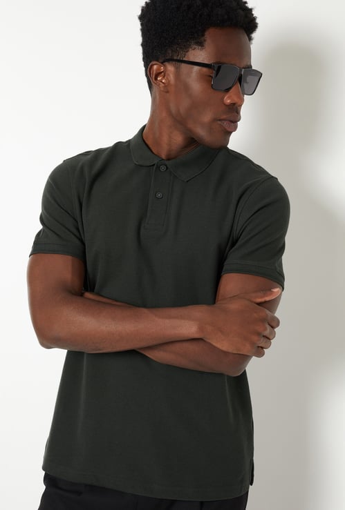 Men Solid Polo T-shirt
