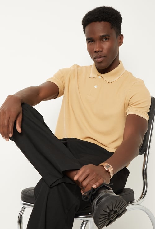 Men Solid Polo T-shirt