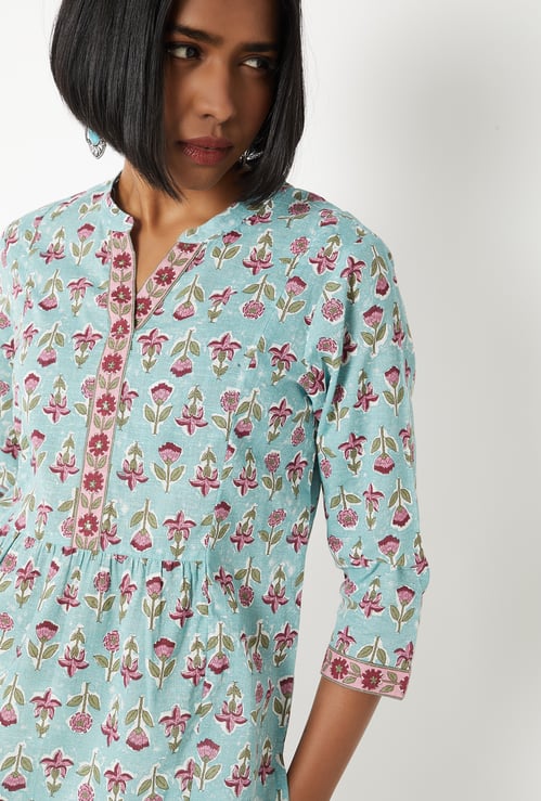 Women Floral Print Short Kurti