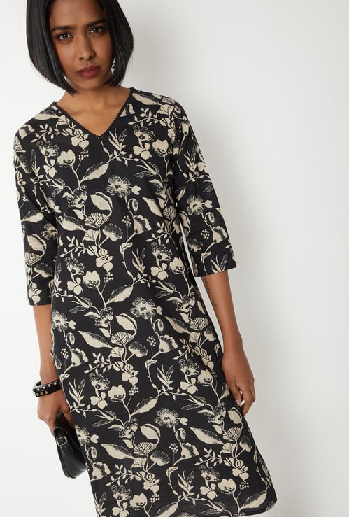 Women Floral Print Straight Kurta