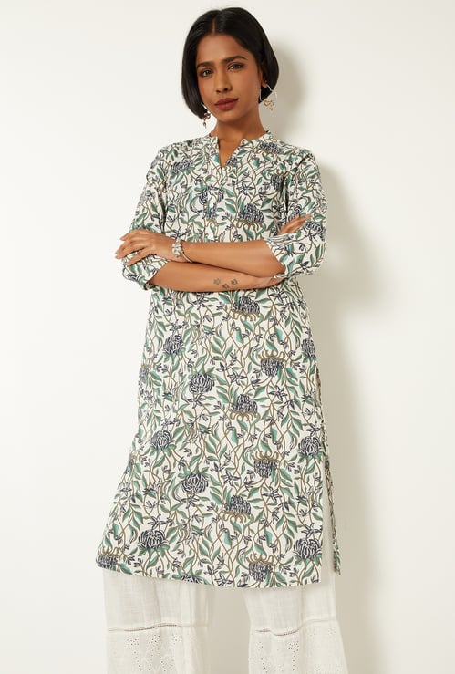 Women Floral Print Straight Kurta
