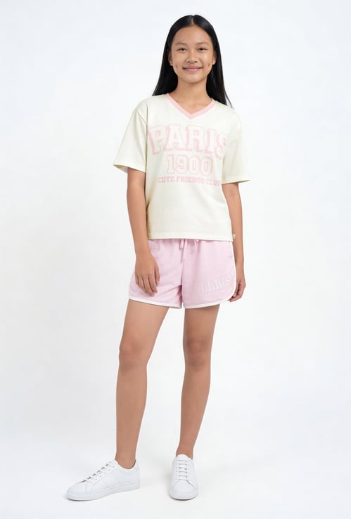 Girls Printed Shorts Set