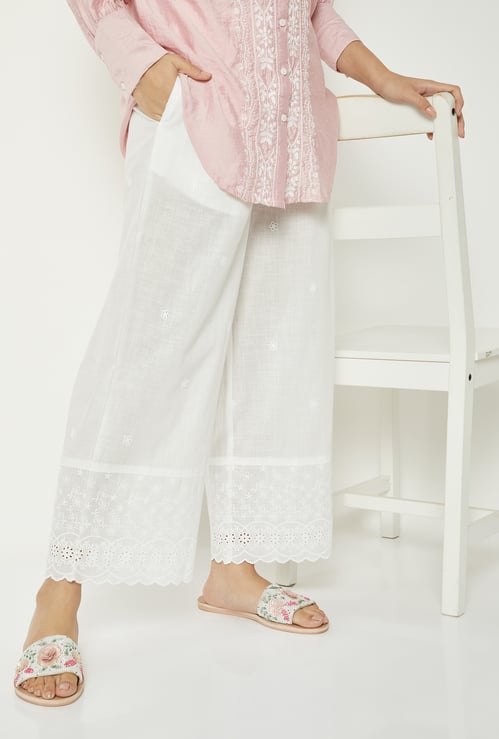 Women Schiffili Hem Palazzos