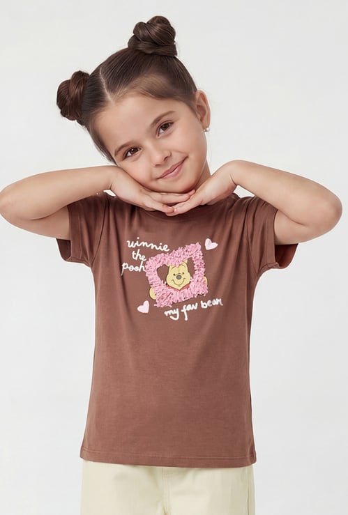 Girls Winnie The Pooh Print T-shirt