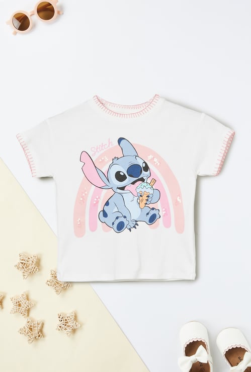 Girls Stitch Print T-shirt