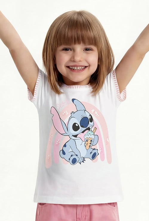 Girls Stitch Print T-shirt
