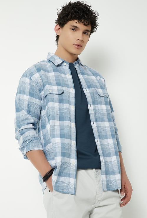 Men Regular Fit Checked Shirt