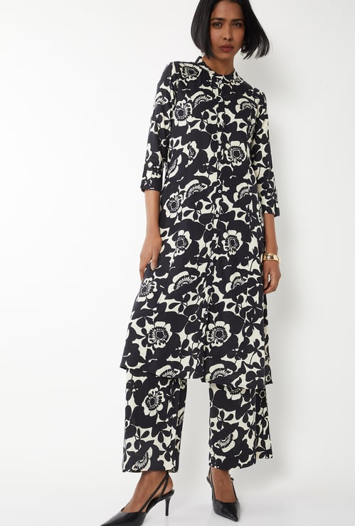 Women Floral Print Straight Kurta Set