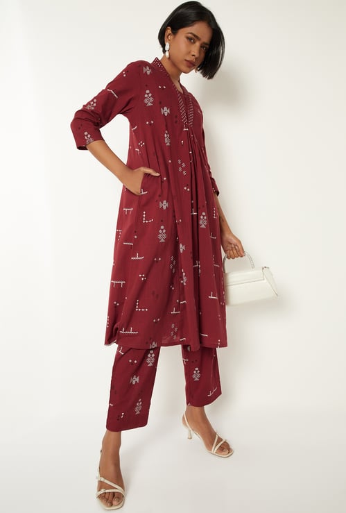 Women Printed Kalidar Kurta Set
