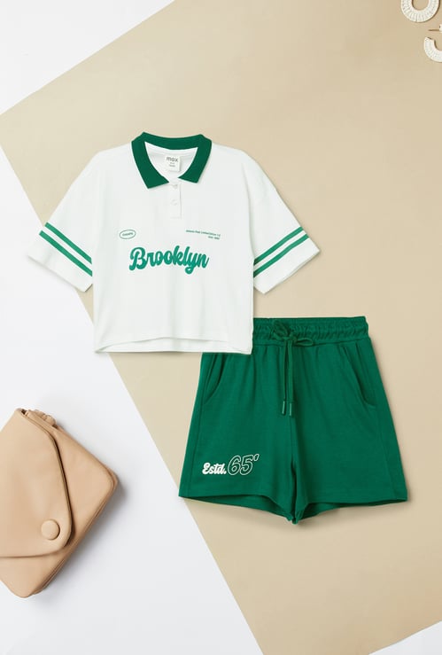 Girls Printed Shorts Set