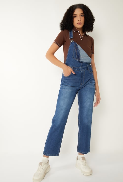 Women Washed Denim Dungaree