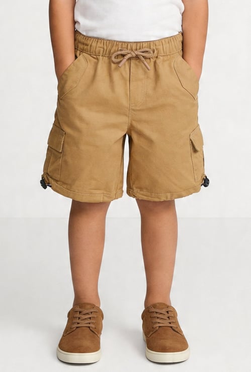 Boys Solid Cargo Shorts