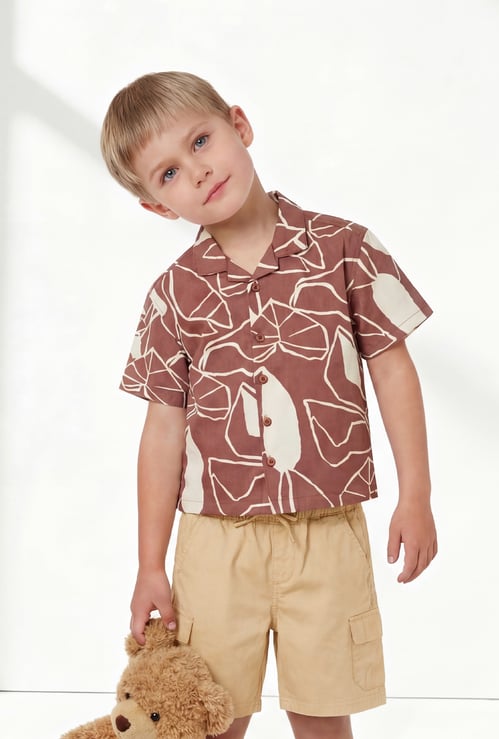 Boys Printed Resort Collar Shirt