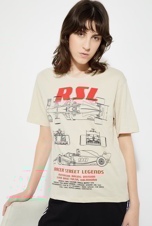 URB_N Women Printed Relaxed Fit T-shirt