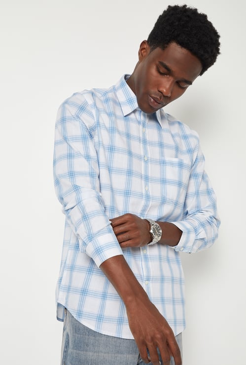 Men Checked Slim Fit Shirt